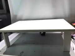 こたつ 120×80cm 天板ナチュラル 脚ホワイト 折りたたみ式 24.5kg 500W こたつ布団なし ktc12080-whのサムネイル