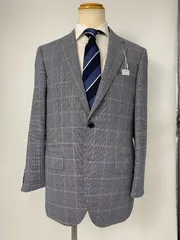 新品 定価7.59万円 特価セール SALE ジャケット スーツ 英国ブランド 高級ブランド AB6 L 毛 ウール  グレー チェック ビジネス カジュアル 2ボタン メンズ 百貨店 高級生地 春 秋 夏 冬 オールシーズン サイドベント 400