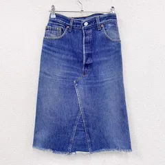古着 used　～90s　Levi’ｓ　リーバイス　デニムスカート　スリット入り　リメイク　再構築　インディゴ　W25サイズ