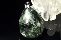 【１点物】シルバー925◇ロシア産 セラフィナイト　24x17mm　ドロップ ペンダントトップ パワーストーン 天然石 _PD1015