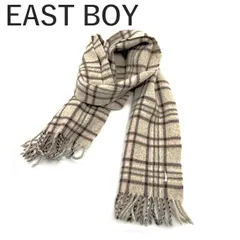 イーストボーイ EASTBOY マフラー チェック柄 ウール ベージュ ライトピンク ブラウン