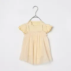 《新品》チュールワンピロンパース 70㎝ 80㎝ p.premier ベビー服 ロンパース P233035