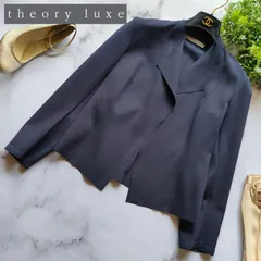 22SS セオリーリュクス ストレッチ ノーカラージャケット 紺 38