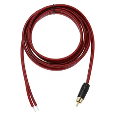 uxcell RCA から 裸線 オープンエンド オーディオ ケーブル 6.6ft (2 メートル) 14AW G 金色 メッキ オーディオ ケーブル RCA 延長 ワイヤ ギター スピーカー 用