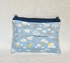 ハンドメイド　ティッシュケースショルダー　保育士バック　雲