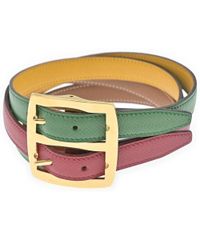 エルメスHERMES ダブル レザーベルト ポップカラー ◯L刻印 レディース 