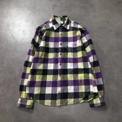GQ5115◇Columbia : ブロックチェックネルシャツ◇S◇イエロー パープル系 コロンビア 長袖シャツ
