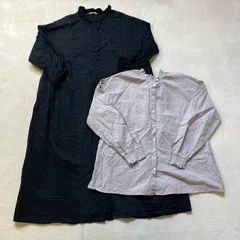 【まとめ売り】2点セット SamansaMos2 サマンサモスモス 長袖ロングシャツワンピース 長袖シャツ リネンコットン混 レディースフリーサイズ