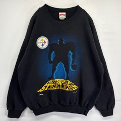 NUTMEG90sUSA製NFL好グラフィックプリントスウェット刺繍ロゴ炭黒XL 