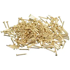 uxcell 木ネジ M1.2 x 12 mm 丸頭ネジ 140個 真鍮製釘 詰め合わせキットDIY固定アクセサリー 木工家具用 真鍮色