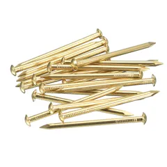 uxcell 木ネジ M2.8 x 50 mm 丸頭ネジ 15個 真鍮製釘 詰め合わせキットDIY固定アクセサリー 木工家具用 真鍮色
