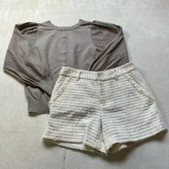 【まとめ売り】2点セット ROPE PICNIC ロペピクニック ツイードショートパンツ ボリュームスリーブ長袖カーディガン レディースMサイズ