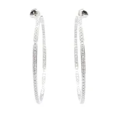 カルティエ CARTIER ピアス フープダイヤ ピアス K18WG（ホワイトゴールド） ダイヤモンド フープダイヤ ピアス レディース Used Aのサムネイル