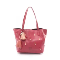 ロエベ LOEWE トートバッグ アナグラム リボンモチーフ ナッパレザー リミテッド トート レッド レザー トートバッグ レディース Used B