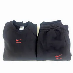 05w19696 ナイキ NIKE  ナイキ エア フリース クルー 上下セット  ブラック S  パキスタン製 メンズ  セットアップ  コットン  【中古品】