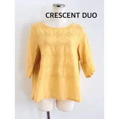 CRESCENT DUO　クレッシェントデュオ　刺繍デザインコットンブラウス　日本製　M    イエロー　コットン　カジュアル　春夏　送料込み  6465952