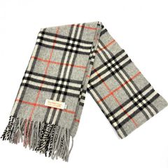 美品 BURBERRY LONDON ノバチェック カシミヤ マフラー グレー - メルカリ
