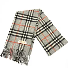 BURBERRY ウールマフラー グレー ノバチェック カシミヤ 鑑定済み 正規品 バーバリー