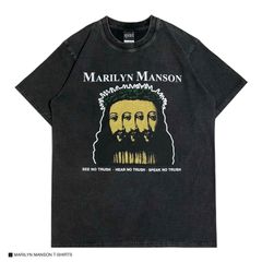 マリリン・マンソン&ロブ・ゾンビ バンドT プリント Tシャツ L 黒