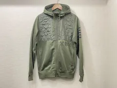 Reebok グリーン 緑 カーキ カラー ジャージ Lサイズ メンズ 中古 状態良い フル ジップ パーカー ポリエステル ジップアップ