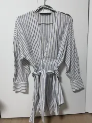 ZARA WOMAN ストライプ ラップ ワンピースタイプ ブラウス xs