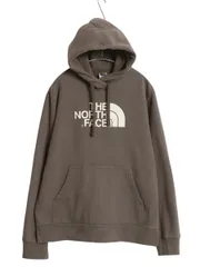 ノースフェイス プリント スウェット フード パーカー メンズ L / アウトドア 裏起毛 プルオーバー トレーナー シンプル チャコール グレー