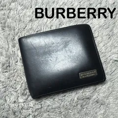BURBERRY BLACK LABEL バーバリー 二つ折り財布 レザー ブラック 内側ノバチェック