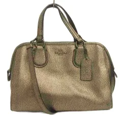 コーチ COACH ミニ ノリータ サッチェル メタリック レザー 2WAY ショルダーバッグ ハンド 斜め掛け ロゴ ゴールドカラー 鞄