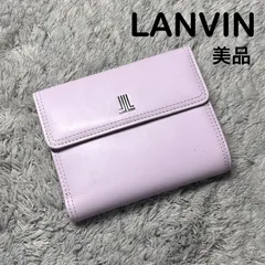 【未使用】LANVIN COLLECTION ランバン 三つ折り財布 レザー 薄ピンク がま口