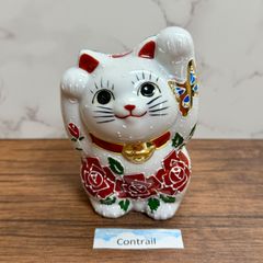 アイリッシュドレスデン ネコ 猫 花 置物 招き猫 ハッピーキャット