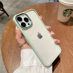 フェミニン シリコン スマホ ケース クリア+グリーン iPhone13560220IP13
