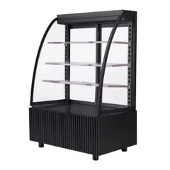 ミニチュア 1/6スケール ケーキショーケース 照明付き [ブラック]