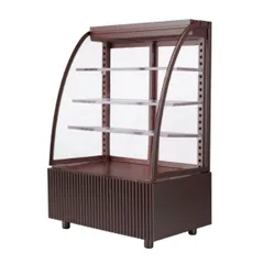 ミニチュア 1/6スケール ケーキショーケース 照明付き [ブラウン]