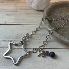 牡羊座＊バッグチェーンキーホルダー＊天然石 ステンレス