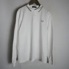 美品 FRED PERRY フレッドペリー 長袖 ポロ シャツ ティップライン 鹿の子 M3636 白 L 1523Q★4
