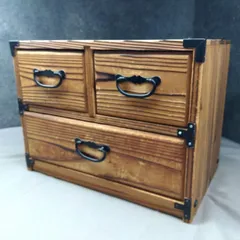 昭和レトロ 木製 小引き出し 3段 和家具 収納 古道具 和モダン インテリア #1124