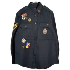 Polo by Ralph Lauren ポロ ラルフローレン ミリタリーシャツ ブラック(メンズ M)中古 古着 X7066