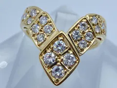 K18／ダイヤモンド0.832ct／15号リング／7.1g