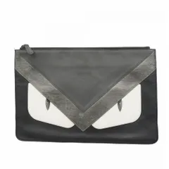 フェンディ(Fendi) フェンディ クラッチバッグ モンスター レザー ブラック メンズのサムネイル