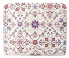 【 浅草文庫 】 友禅染 二つ折り 財布 L字ファスナー オリエント 柄 江戸小紋 サイフ 2つ折り 折り財布 ミニ財布 浅草 文庫革 ピンク [ピンク]