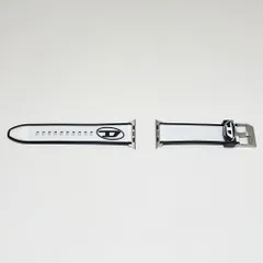 DIESEL【ディーゼル】Apple Watch バンド ホワイト/ブラック/シルバー ラバーベルト メンズ