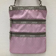 1461　LeSportsac　レスポートサック　3連ショルダーバッグ　ワンショルダー 肩掛け　斜めがけ　ポシェット　花柄　ピンク系　サコッシュ