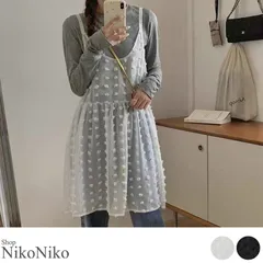 ショップにこにこ シアーフラワー刺繍 チュニック キャミミニワンピース ma 【即納】レディース 韓国 Y2Kファッション 韓国ストリート