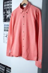 (L) adidas アディダス シャツ シャツ ゴルフ ストライプ レッド -17E8F