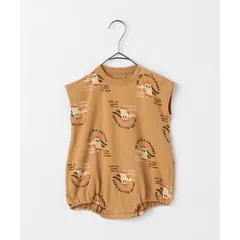p.premier 総柄バルーンストレッチロンパス 70㎝ 80㎝ キャメル ベビー服 ロンパース 半袖 P333015のサムネイル