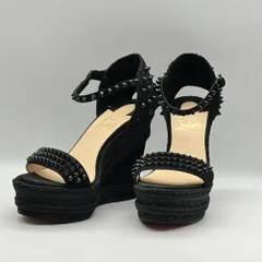CHRISTAIN LOUBOUTIN MADMONICA クリスチャン ルブタン サンダル スパイク ウェッジソール ブラック サイズ37