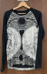 DIESEL BLACK GOLD ディーゼル ブラック ゴールド 長袖Tシャツ 星座 マップ柄 アーカイブ ブラック×ホワイト Sサイズ インポート メンズ