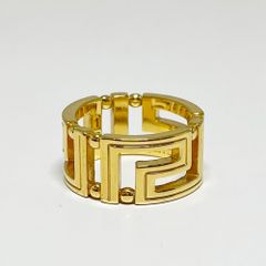 新品正規品 Versace グレカ模様 ゴールドトーン リング サイズ17 