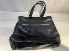 ブラック BALLY トートバッグ　ブラック　レザー　穴有り