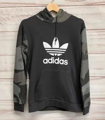 adidas アディダス パーカー レディースサイズL チャコールグレー系迷彩風仕様
